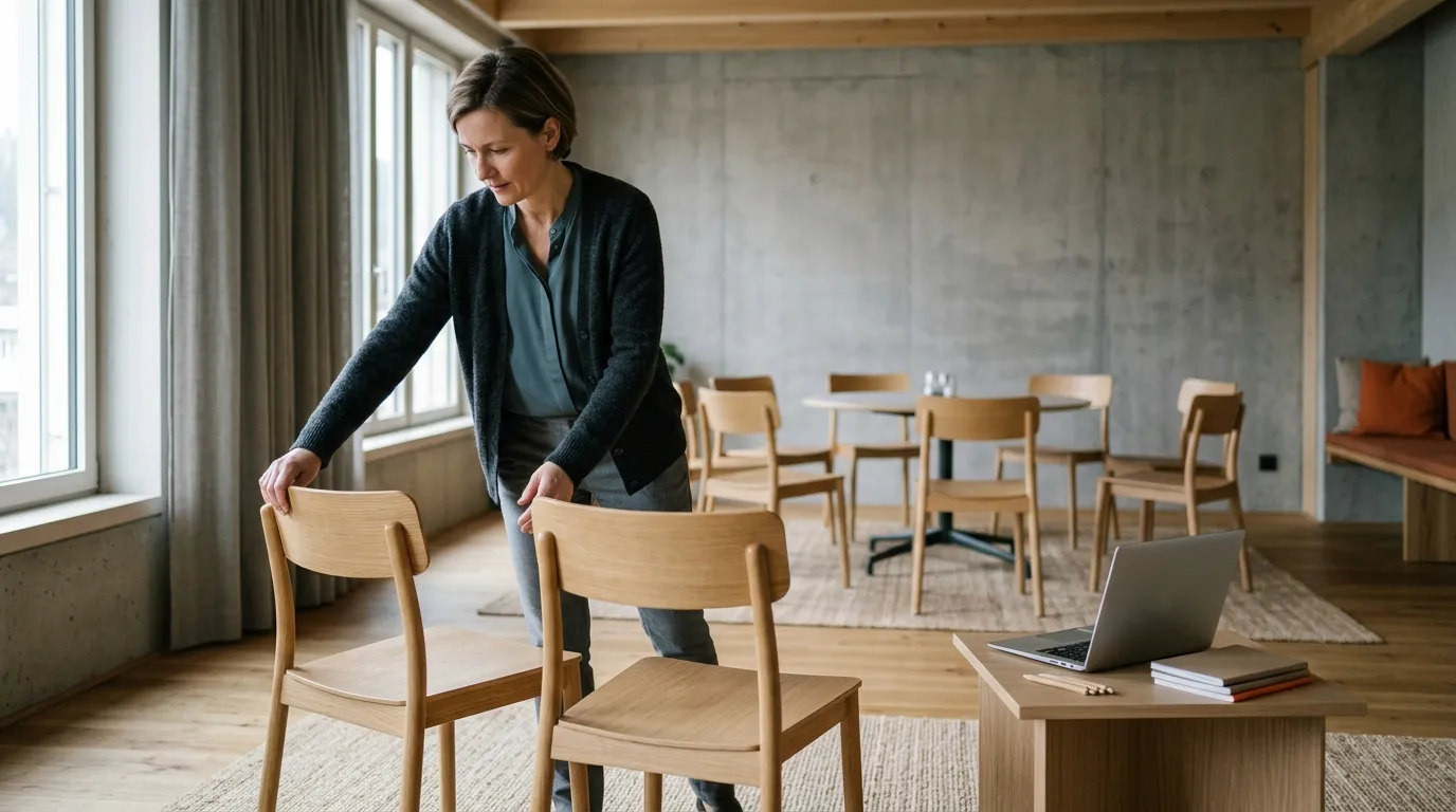 Supervisor bereitet einen flexiblen Gesprächsraum für unterschiedliche Formen der Supervision vor.